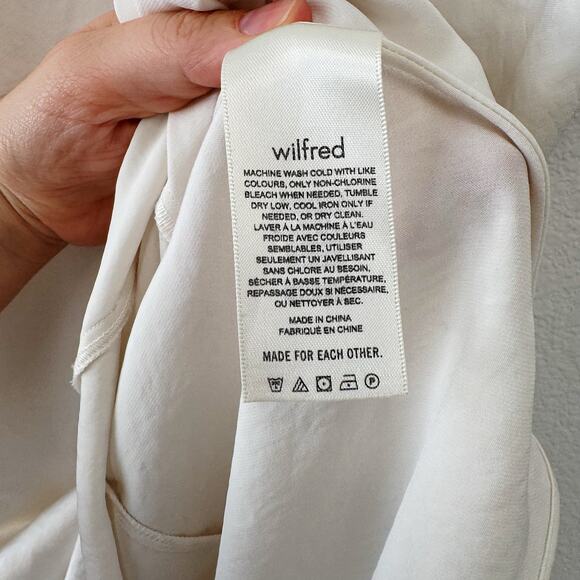 Aritzia Wilfred Slip Midi Dress Cream Champagne Satin Satin Size Medium - Picture 7 of 7